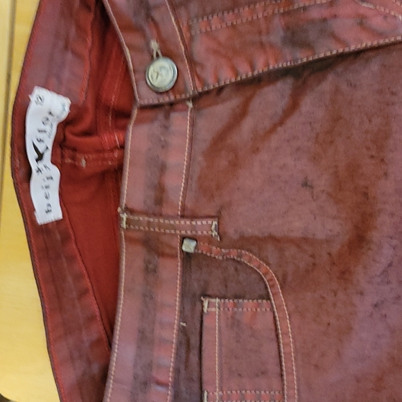 Jean Red & Black Faux Leather beija flor Brazil 12 - Picture 5 of 7